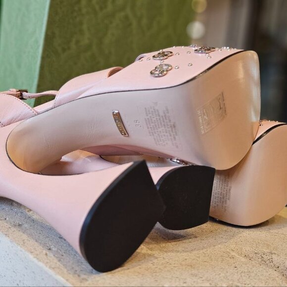 GUCCI Studded leather platform sandals size 38 - Picture 3 of 13